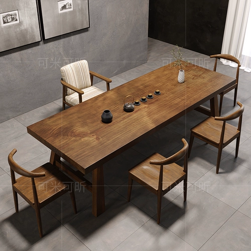 Стол для чая с твердым древесиной и стул Комбинация стола пять Стул Домашний офис.