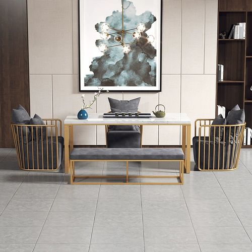 Чайный стол и стул Комбинированная простота, современный китайский домашний свет роскошный мрамор маленький чайный стол офис кунг -фу чайный стол