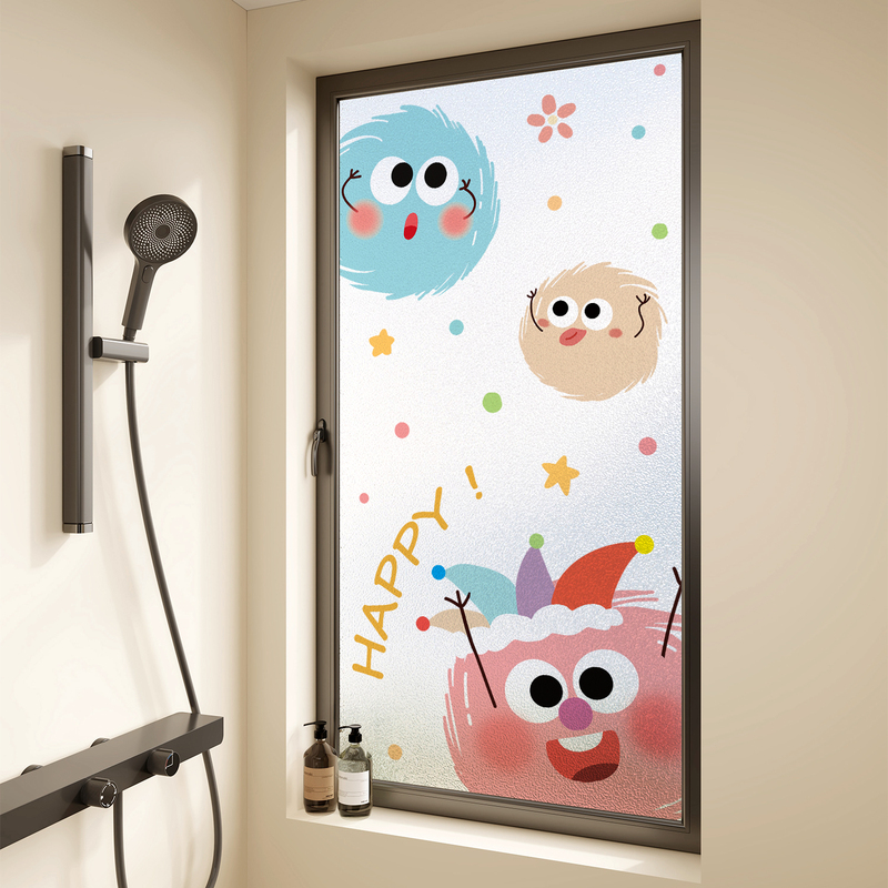 Cartoon Bathroom Glass Stickers, Translucent and Opaque, 2026 New Model, Anti-Peeping, Anti-Intrusion Bathroom Window Film Cartoon Bathroom Glass Stickers, Translucent and Opaque, 2026 New Model, Anti-Peeping, Anti-Intrusion Bathroom Window Film