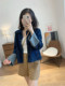 Spring and autumn new niche roll-sleeve Japanese style large size fat MM loose shoulder slim denim jacket jacket