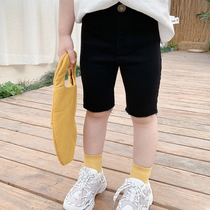 Girls breeches 2021 summer clothes New Baby small feet casual Joker five-point pants small children wear elastic pants tide