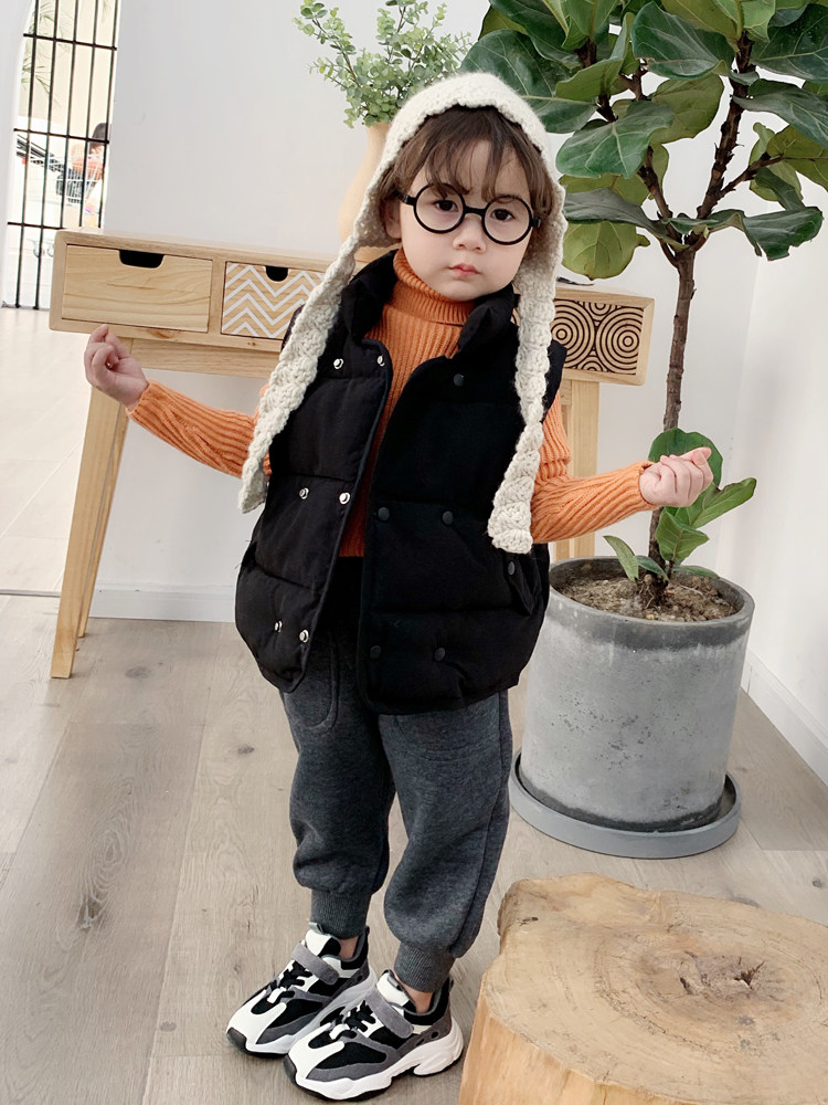 Children's vest girls autumn and winter 2020 new thickened men's and women's baby cotton vest girl foreign style outerwear vest tide