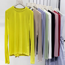 Non-perm ultra-soft hand a comfortable thread knitted base shirt Elastic thin wild T-shirt top for women