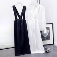 MQ high quality Tencel cotton cross baby bag skirt trend macqnf fashion slim and versatile slit dress 59125