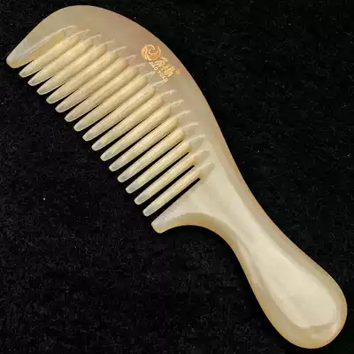 Corner natural large horn comb curly hair massage large tooth comb wide tooth comb home comb gift female white horn comb