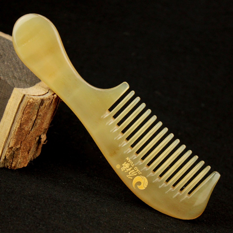 Corner Edge Large Natural Goat Horn Comb Wide Tooth Care Hair Cleansing Massage Woman Home Roll Hair Horn Comb