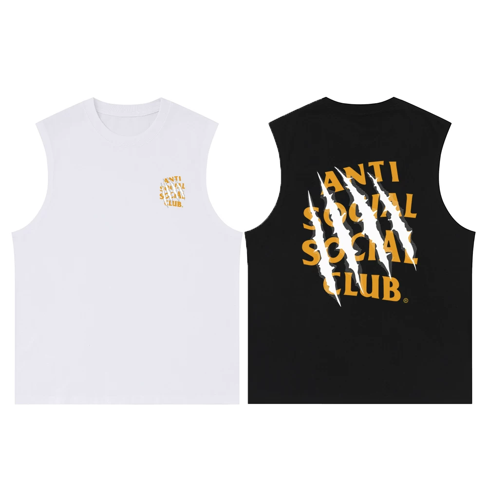 ANTI SOCIAL SOCIAL CLUB ASSC следы когтя буква принт безрукавка свободная хлопковая майка