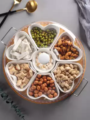 Simple fruit plate Southeast Asia fruit box African fruit plate grid fashion snack plate New year dried fruit plate