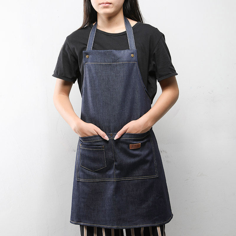 Fashion Cotton Canvas Apron Coffee Egg Pastry Baking Kitchen workwear Anti-fouling abrasion resistant denim