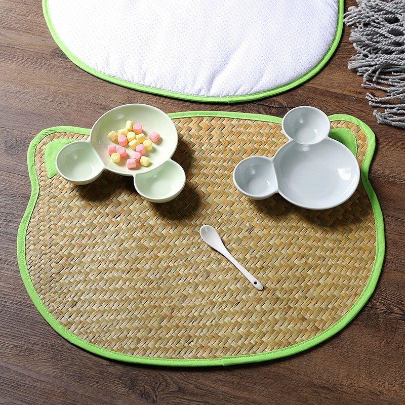 Manual Sea Grass Choreography Children Table Cushion Cartoon Kitchen Heat Insulation Mat Table Dust Pad Anti-Slip Mat