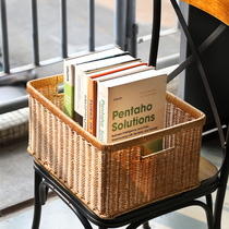 American imitation vine desktop containing basket plastic basket living room minimalist snacks basket bedroom finishing basket