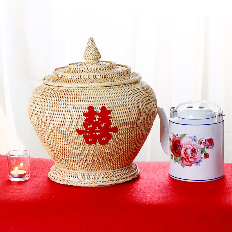 Imported Autumn Rattan Teapot teapot set Set of tea box containing tea barrel tea pot retro Chinese style tea rattan chiche