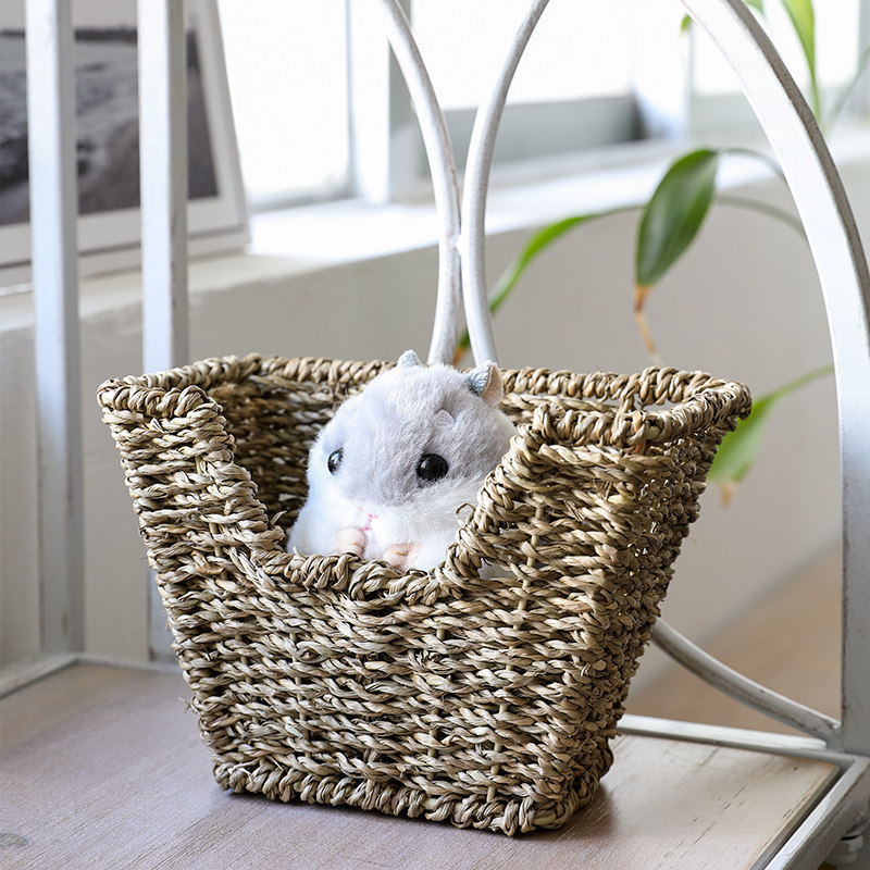 Day Style Hay Choreography Creative Pet Basket Handwoven Snacks Desktop Containing Basket Hamster Dragon Cat Toy