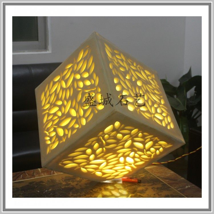 Sandstone column pier hollowed-out lamp sandstone engraved sandstone embossed art fresco villa hotel image building decoration