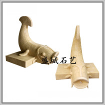 Sandstone fountain sculpture water jet fish round carving European-style fountain garden landscape fountain outdoor running water wall decoration