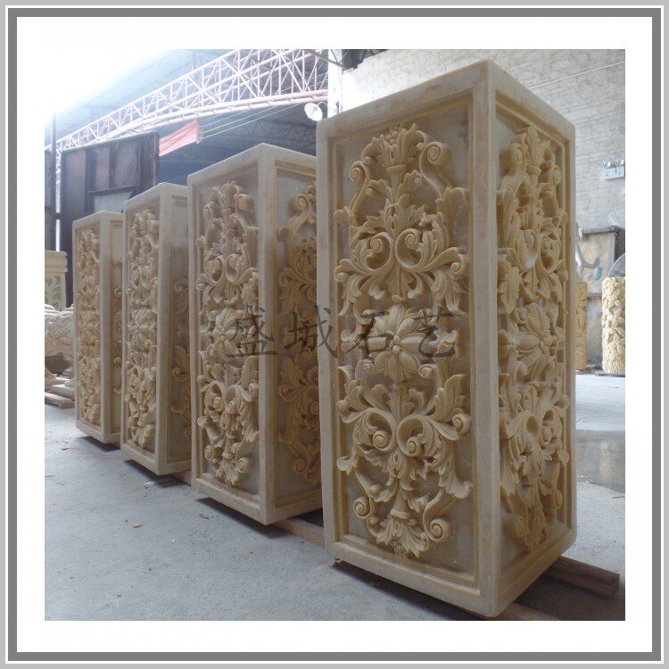 Sheng City Stone Art Sandstone Rock Room Inside and outside Furnishing Materials Hotel Clubhouse Villa Furnishing Columns Piers Square Piers Can Do Light Transmission