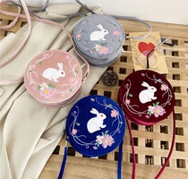 Hanfu bag 2021 New Tide fairy children ancient style bag fashion small cute simple velvet hipster round bag