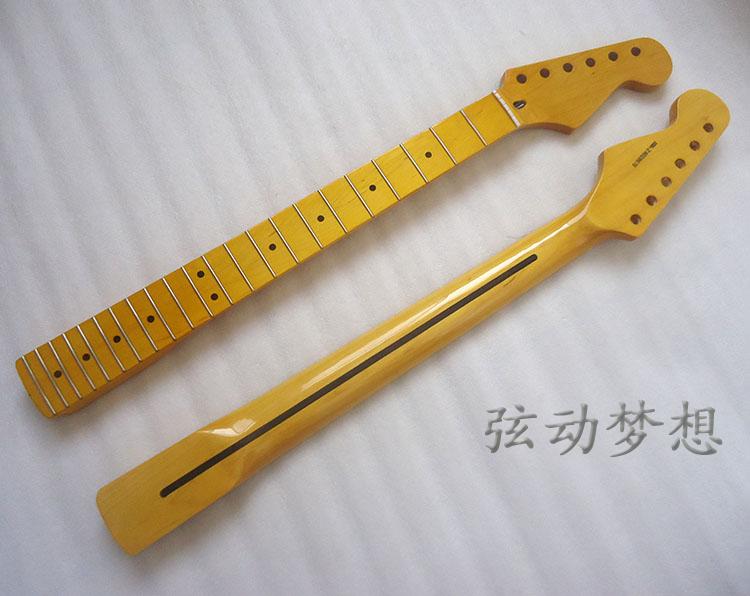 Electric Guitar ST Neck 21 Pin 22 Pin Maple Fingerboard Lemon Yellow Gloss Lacquer Handle Electric Guitar DIY Accessories