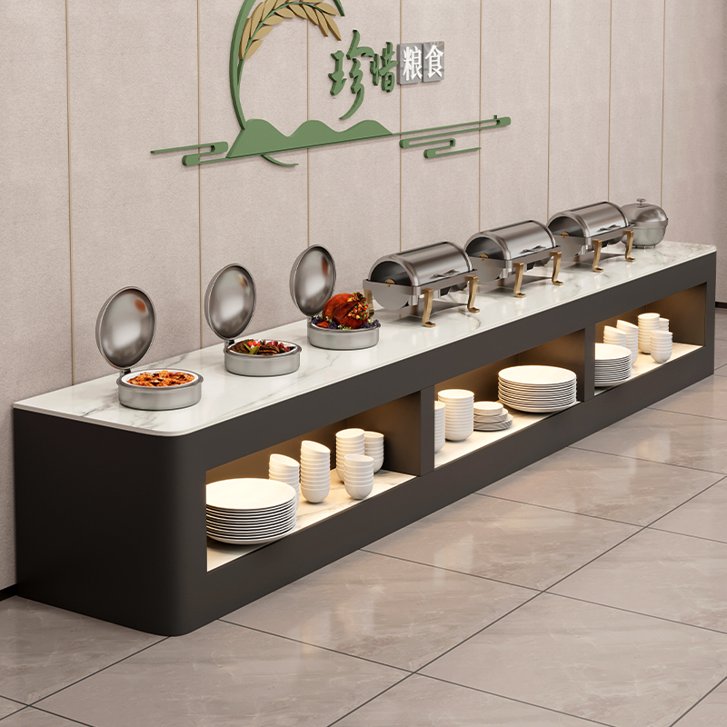 Canteen Dining Table, Restaurant Seasoning Table, Insulated Box, Food Presentation Table, Self-Service Fruit Display Table, Dish Display Cabinet