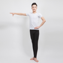 Mens dance supplies Black high waist thin sports fitness tight step with ballet dance practice pants