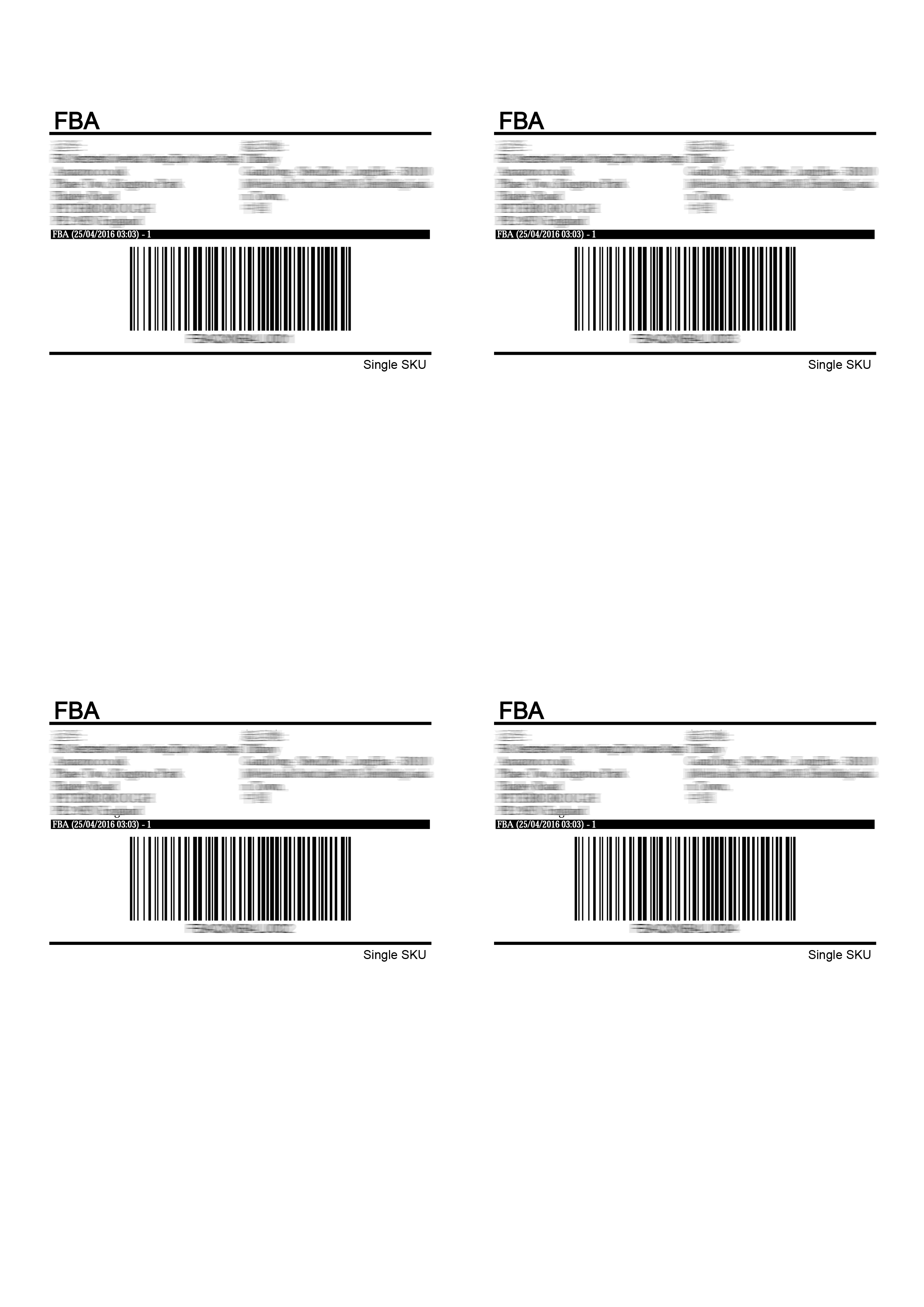 Amazon sticker printing A4 FBA Selfadhesive label generation printing