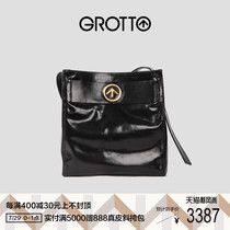 GROTTO happy Italian leather personality simple light luxury shoulder large capacity womens tote bag