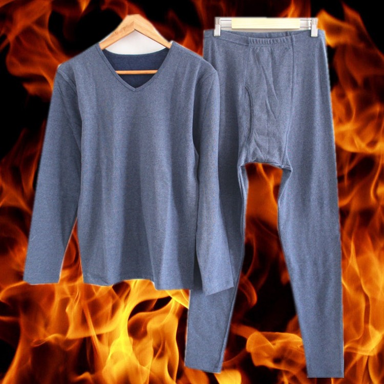Daily single men's autumn clothes and long johns underwear set FTY warm fabric soft thin section waist knee double layer warm suit