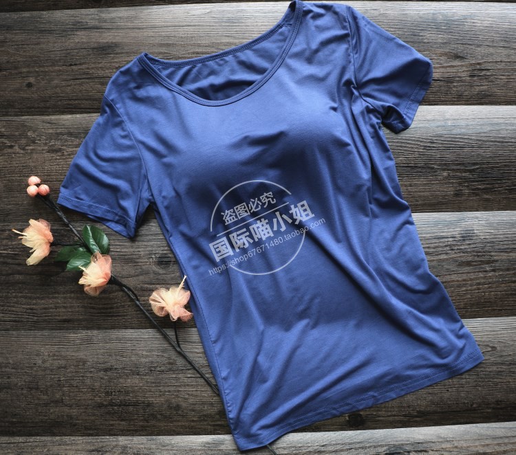 Tay áo ngắn với áo ngực cúp ngực modal cotton bra cup một áo thun yoga đồ lót nửa tay áo nỉ nữ mùa hè áo ngực dán