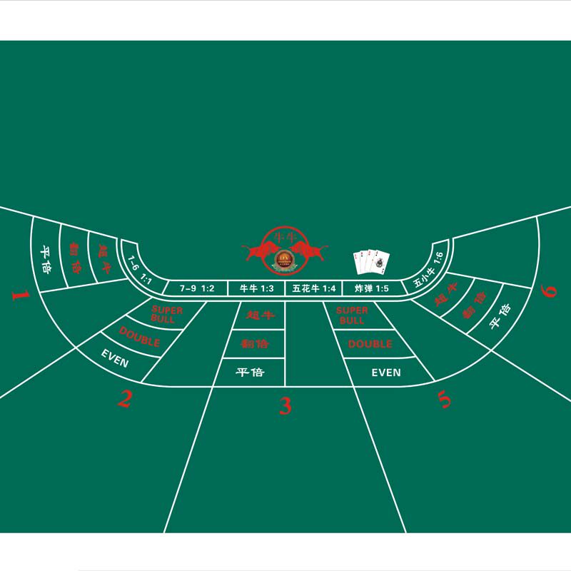 Super ordinary Niu Niu tablecloth game poker table with waterproof and fireproof material can be customized free design LOGO