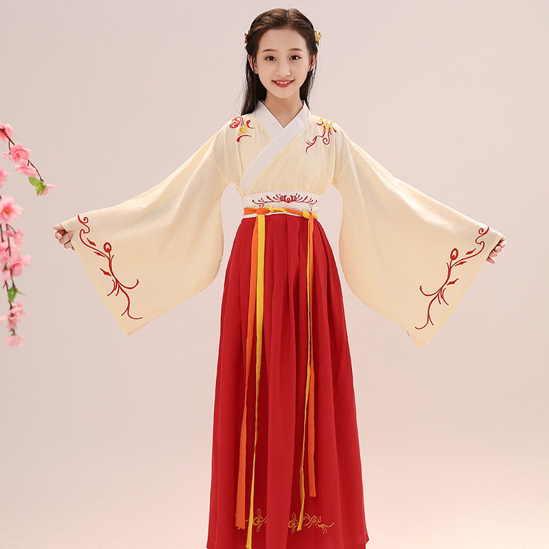 Hanfu Girls Children's Ancient Dress 2021 New China Wind Dance Little Girl Superfairy Act Out of Spring and Autumn Suite