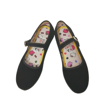 Old Beijing cloth shoes childrens black cloth shoes girls dance etiquette shoes square buckle shoes Republic of China student shoes black