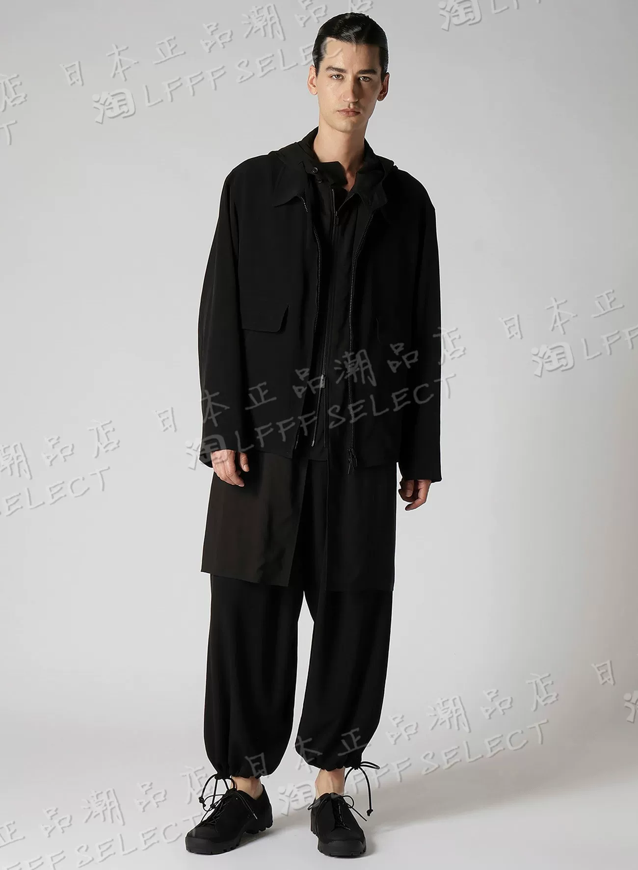 Распродажа в Японии HOMME Yamamoto Yoshiji 24SS смешанный ацид триацетат, карман-флип, эластичная куртка