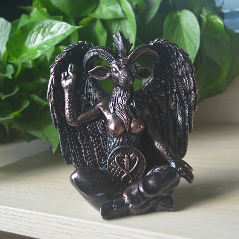Cross-Border New Product Sabbath Goat Head Demon Baphomet Sculpture Ornament
