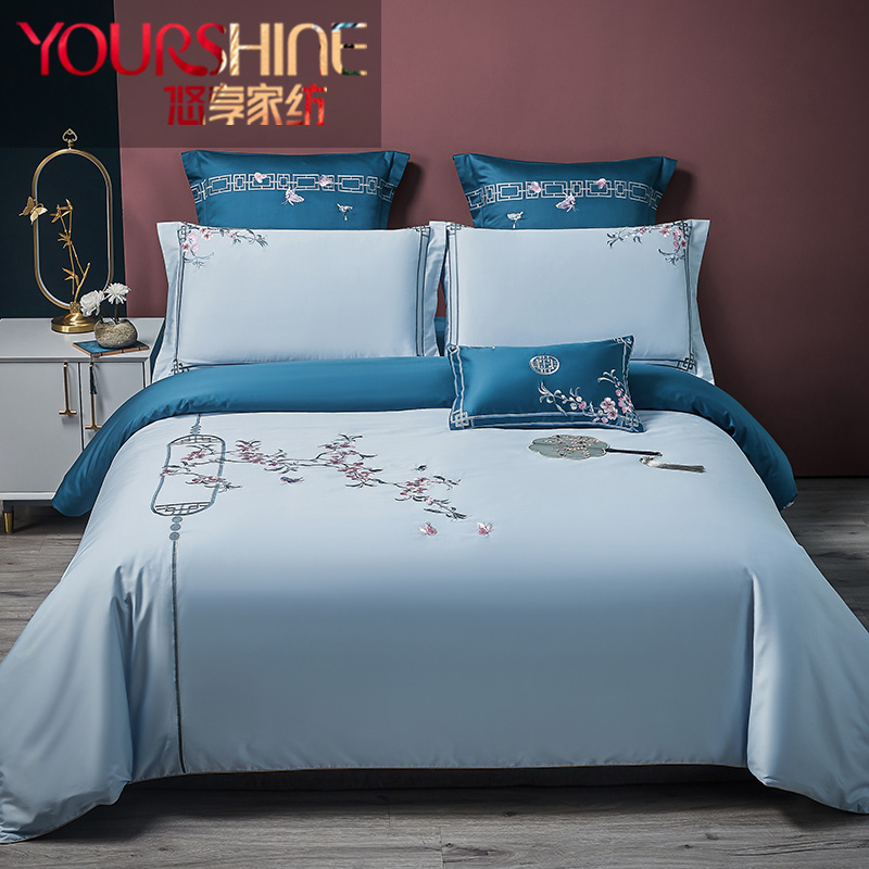 60 long suede cotton four pieces of covered pure cotton linen bed Ogasawara bed with supplies