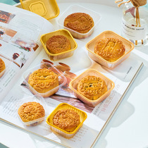 50-125g square mooncake tray Golden transparent ice skin mooncake tray egg yolk crisp packaging snow Mei Niang blister bottom tray