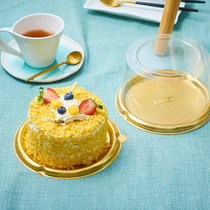Round mousse cake box gold hand-torn bread box baking west point dessert disposable transparent packing box