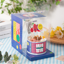 Poplar Manna Burst Pulp Cake Packaging Box Subs 4 Inch Transparent Portable West Point Half Cooked Cheese Soft Hearts Air Box