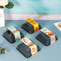 Square meat pine beetle box crab small square package box puff West Point lasagna mousse cake baking transparent box