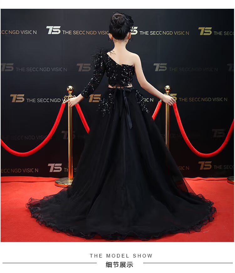 2018 trẻ em mới ăn mặc công chúa mẫu váy catwalk piano trang phục cô gái sinh nhật buổi tối đuôi váy váy đi tiệc trẻ em đẹp