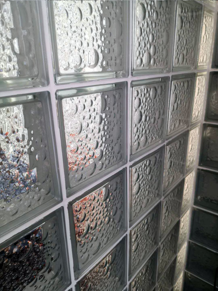 Square hollow glass brick partition wall Bedroom creative powder room Frosted translucent transparent crystal brick screen