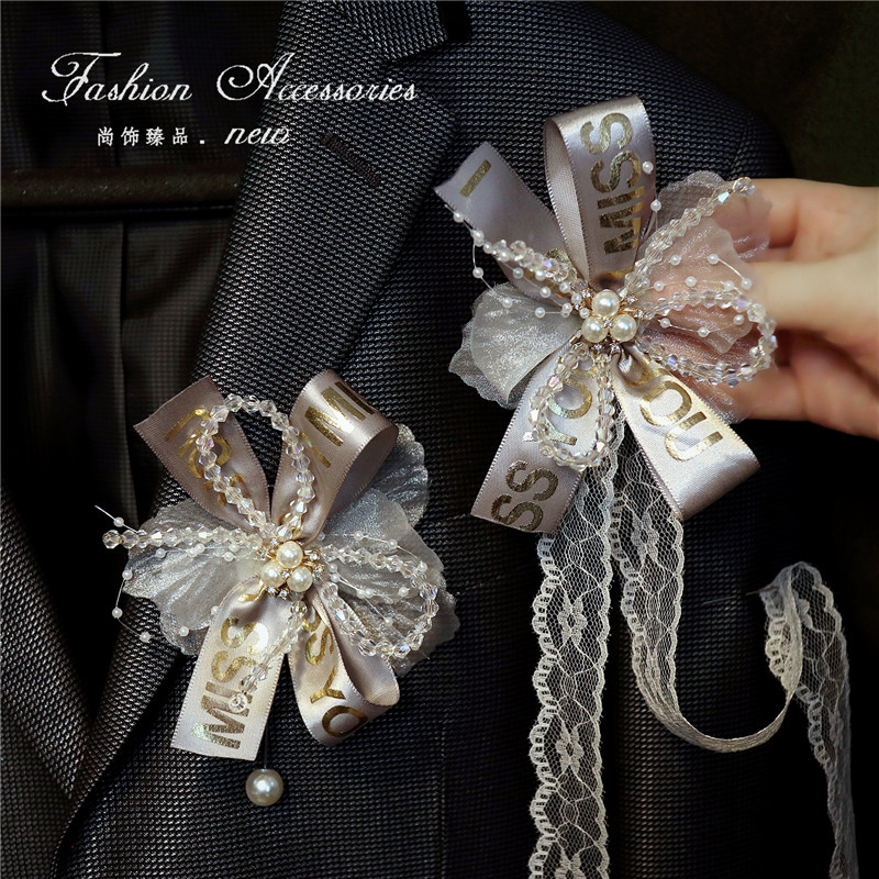 Super Fairy Senior Bride Wristmaid Bride Hand Flower Big Butterfly Bow Skin Bride Wedding Bride