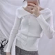 Chic mùa thu 2018 mới học sinh búp bê cổ áo len nữ áo thun mỏng mỏng áo len dài tay áo thủy triều áo len thun nữ