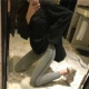 Quần lọt khe nữ 2018 Xuân-Thu Mới Phong cách Harajuku In chữ Wild Thin Casual Nine Foot Quần quần suông ống rộng nữ