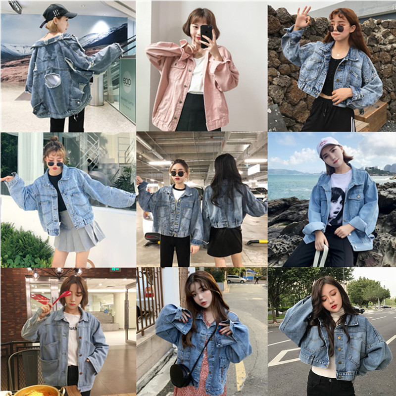Denim short jacket summer women's new retro port wind loose bat sleeve jacket student fashion handsome top tide