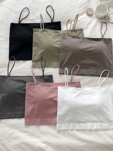 Короткий нижний жилет Women 2025 Новый стиль внутри износа с грудными подушками и красивым дизайном спины ниша.