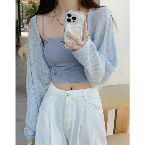 Тонкая куртка, накидка, шифоновый жилет, летняя весенняя длинная юбка, защита от солнца