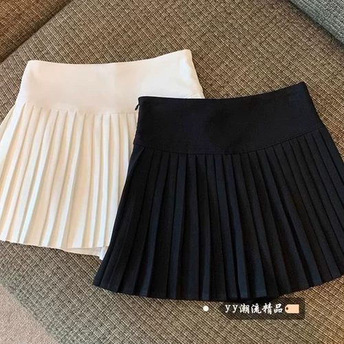 Приталенная летняя юбка в складку, подходит для подростков, французский стиль, А-силуэт