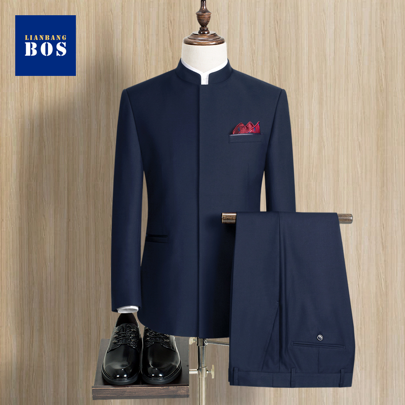 中山スーツ 男性用スーツ 若者向け スリム 中国スタンドカラースーツ 中国風 唐スーツ 中国ウェディングドレス 宴会