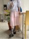 PPSHD skirt for women spring, autumn and summer 2024 new high-waisted a-line slimming mid-length petite fluffy cake skirt