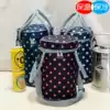 Thickened insulation bento bag round aluminum foil waterproof insulation bag Lunch bag lunch box bag warm bag portable long shoulder